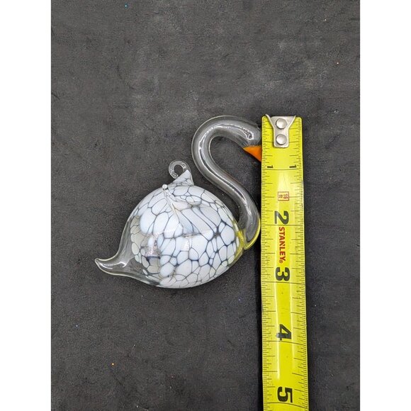 Vintage Ornament Swan Hand Blown Glass Hanging Christmas tree 4" - Picture 4 of 16